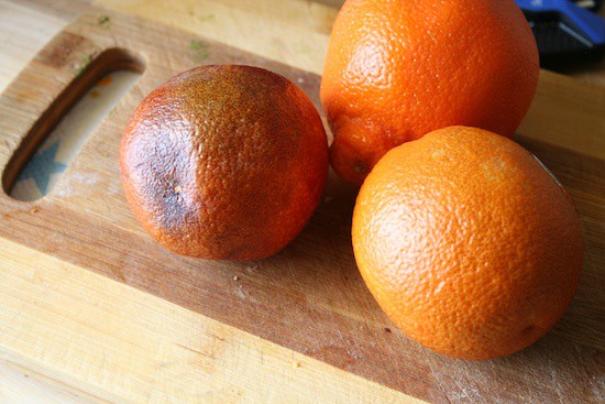 My 3 kinds of oranges... the bruised-looking one is the blood orange.